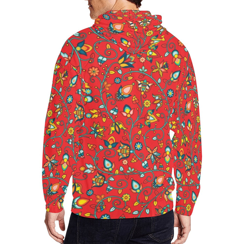 Thorny Path Red Men's Zipper Hoodie
