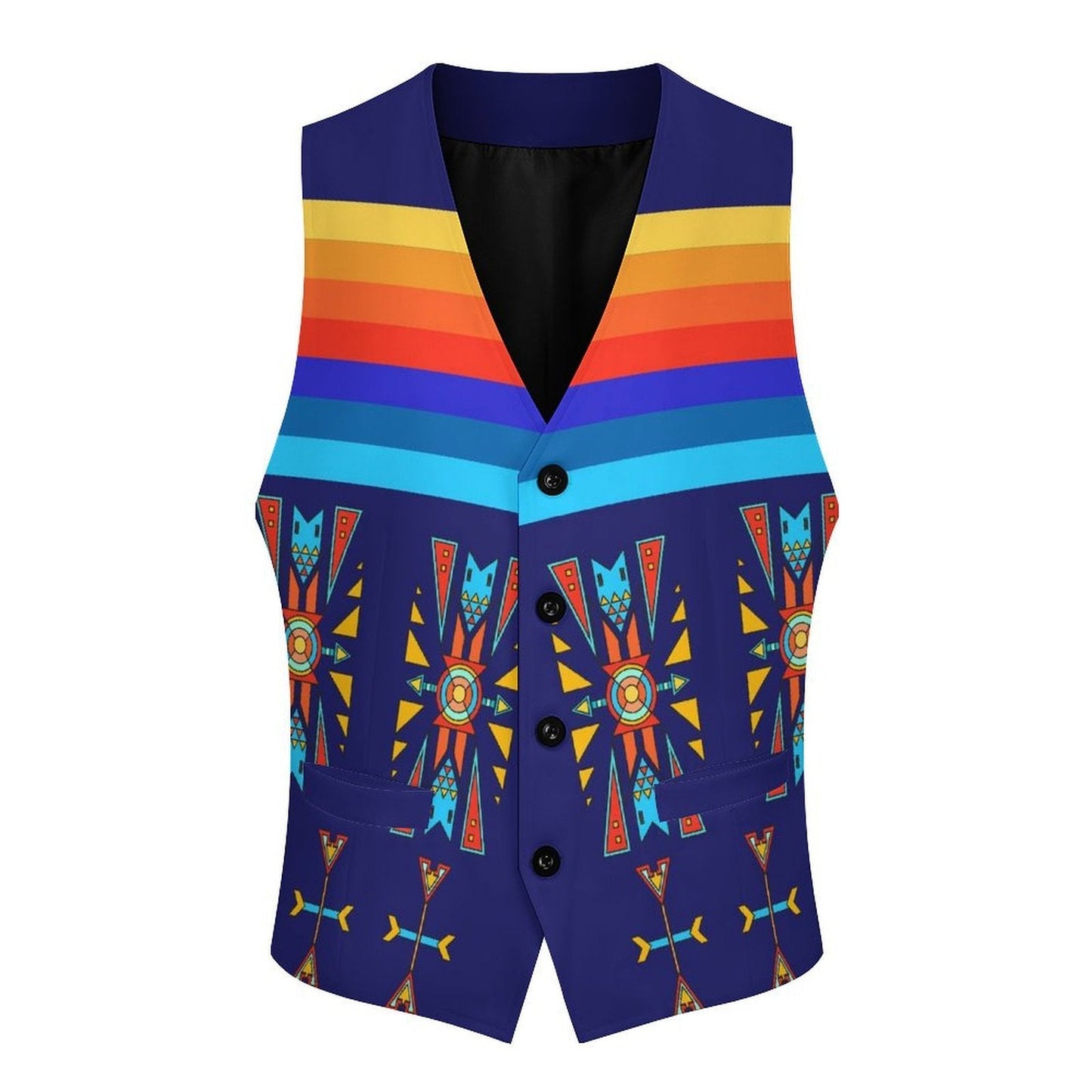 Blooming Spirit Geometric Men's Sleeveless Suit Vest