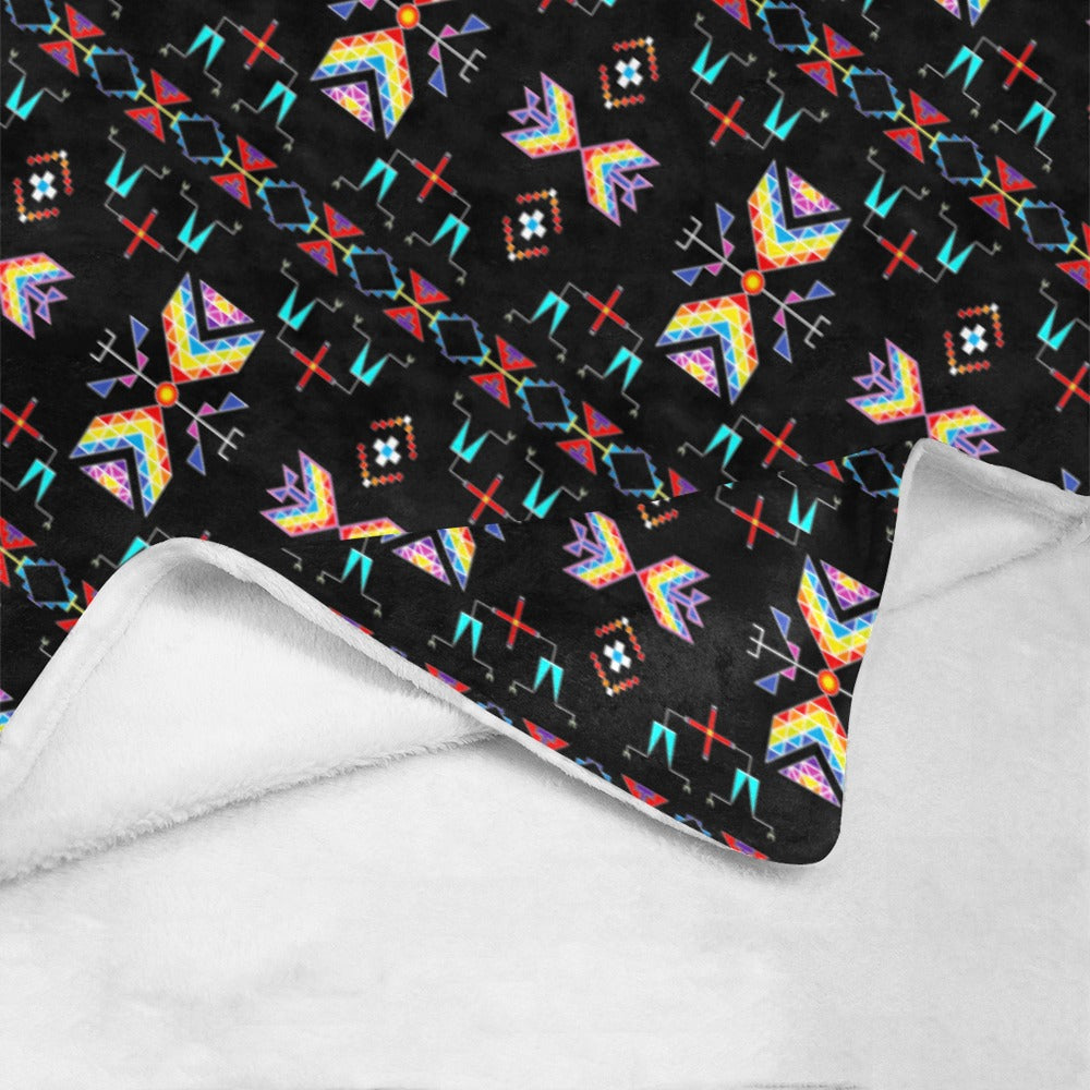 Rainy Chief Rainbow Black Ultra-Soft Micro Fleece Blanket 40"x50"