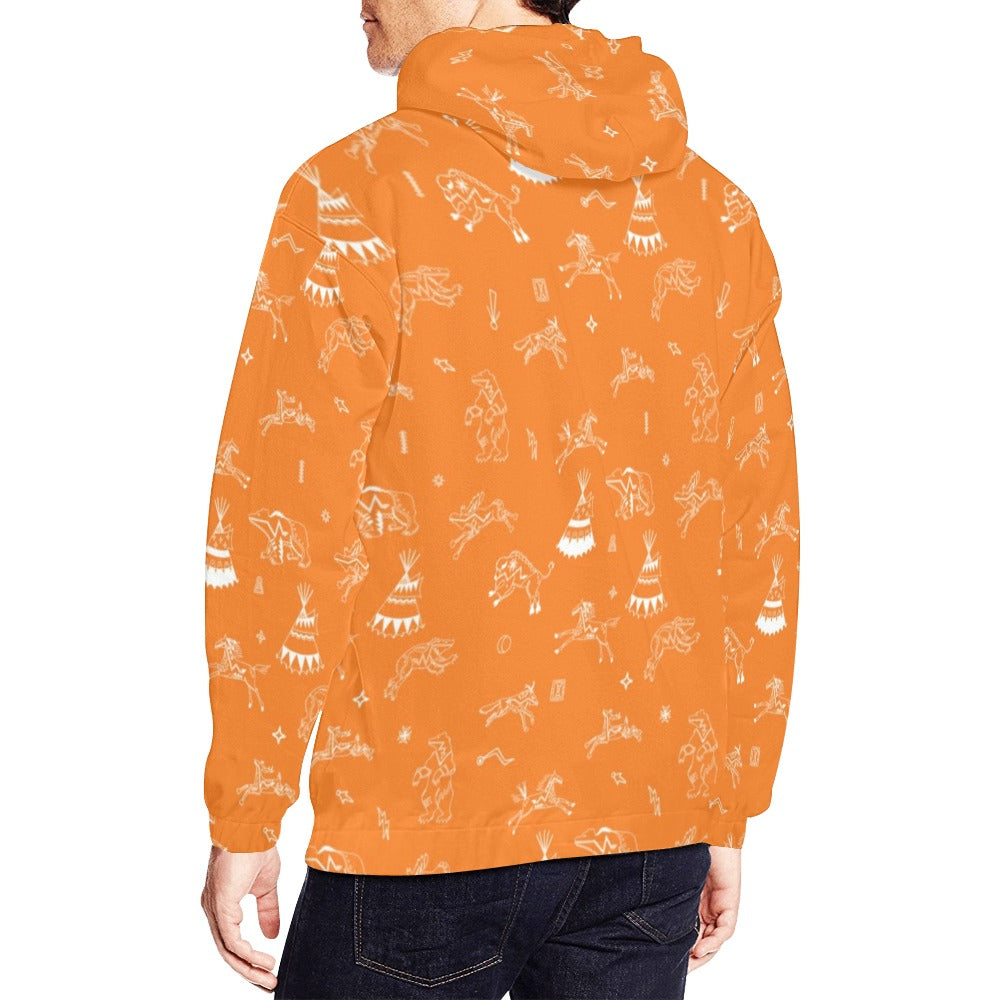 Ledger Dabbles Orange Hoodie for Men