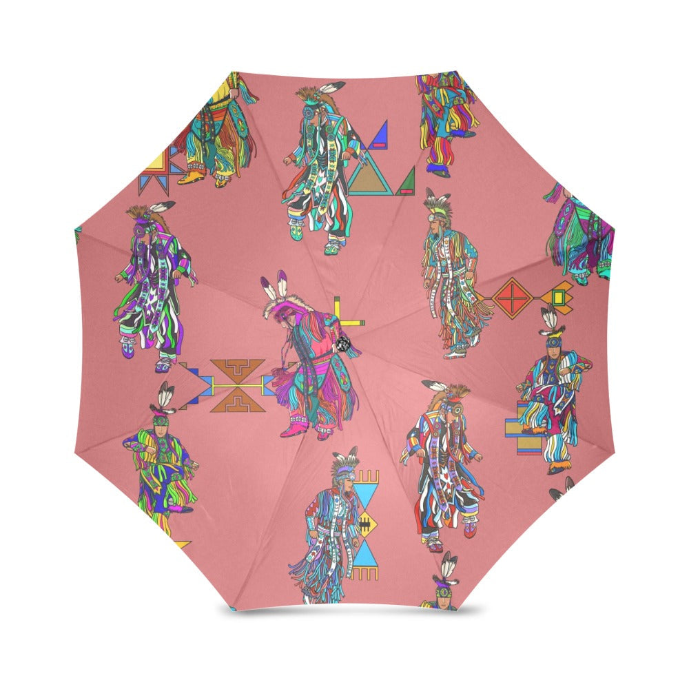 Men's Grass Dancers Terra Cotta Foldable Umbrella
