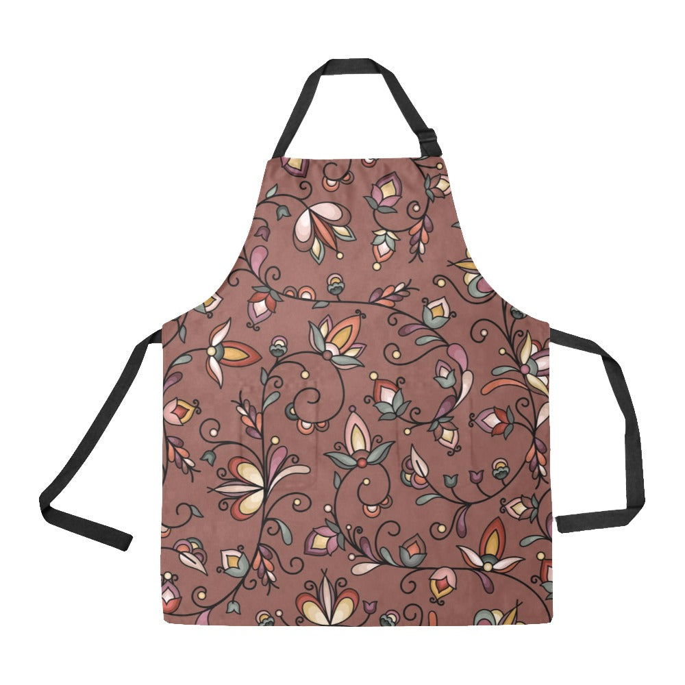 Burnt Sky Petals Brown Apron