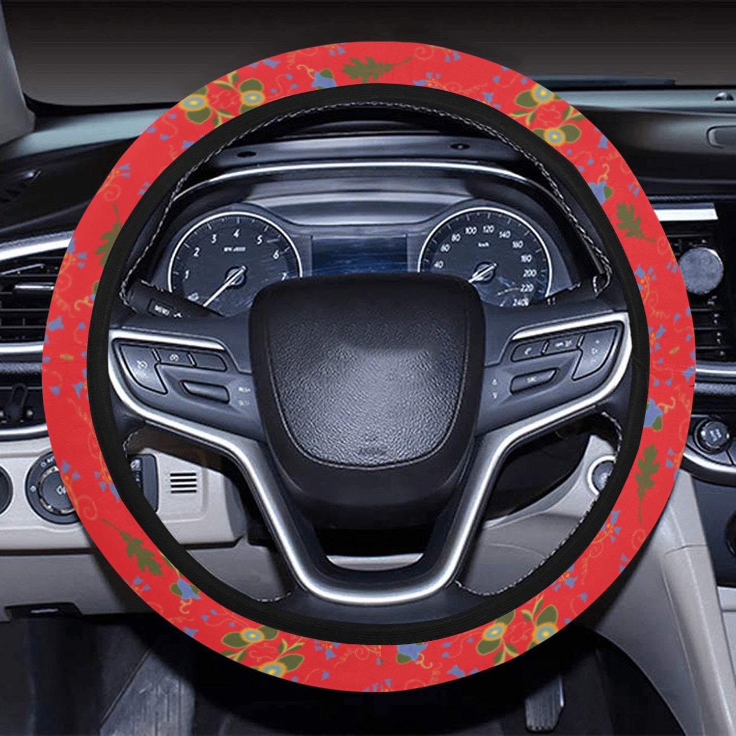 Vine Life Scarlet Steering Wheel Cover with Elastic Edge