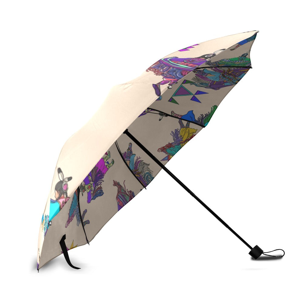 Women's Fancy Dancers Muslin Foldable Umbrella