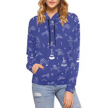 Load image into Gallery viewer, Ledger Dabbles Blue Hoodie for Women
