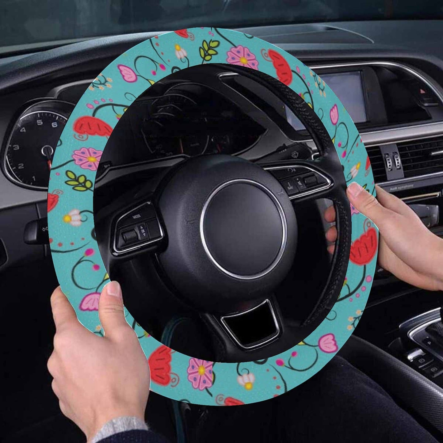 Nipin Blossom Sky Steering Wheel Cover with Elastic Edge