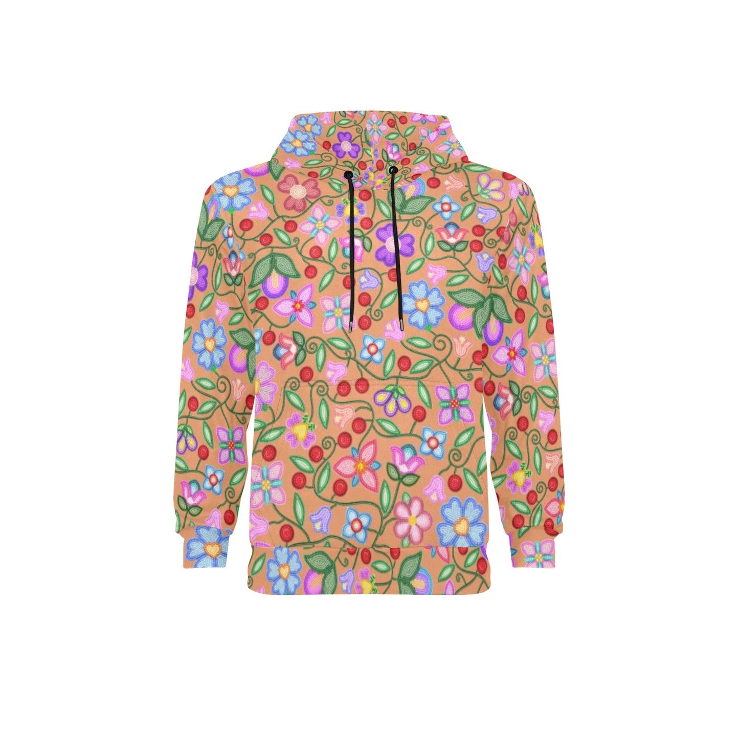 Petal Harmony Terracotta Fleece Hoodie