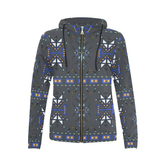 Eagle Strike Gray Full Zip Hoodie for Women