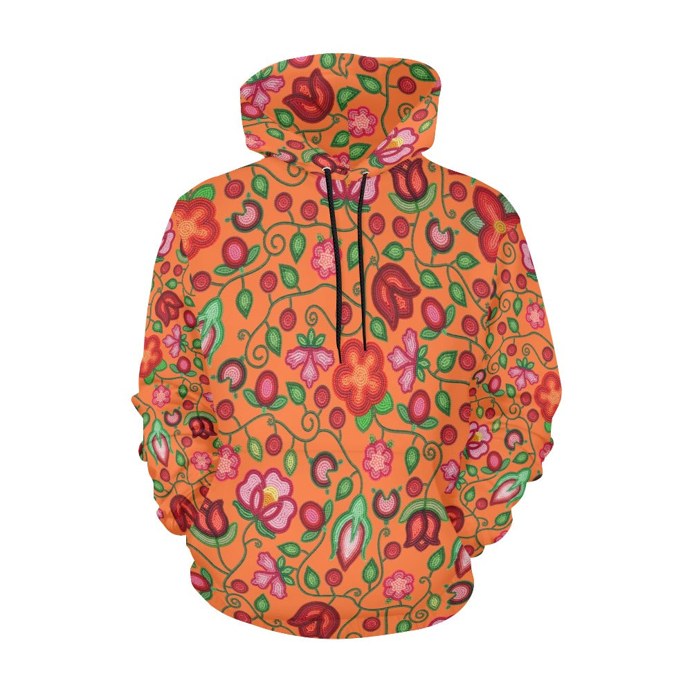 Rose Reverie Orange Hoodie for Women