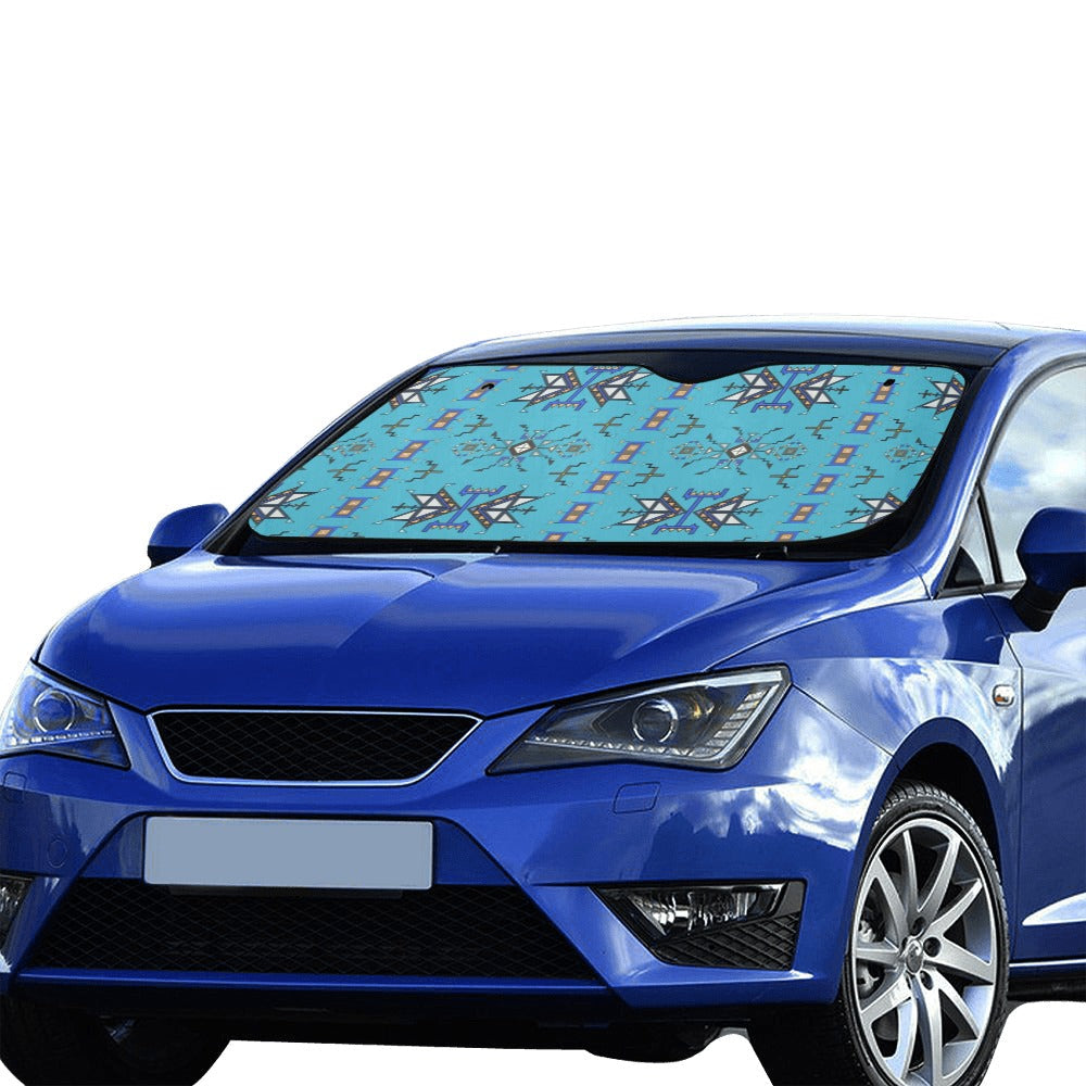 Eagle Strike Blue Car Sun Shade 55"x30"