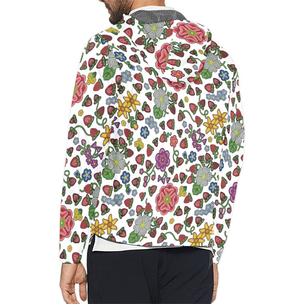 Berry Pop White Men's Windbreaker