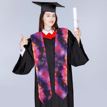 Load image into Gallery viewer, Animal Ancestors 9 Cosmic Swirl Purple and Red Graduation Stole
