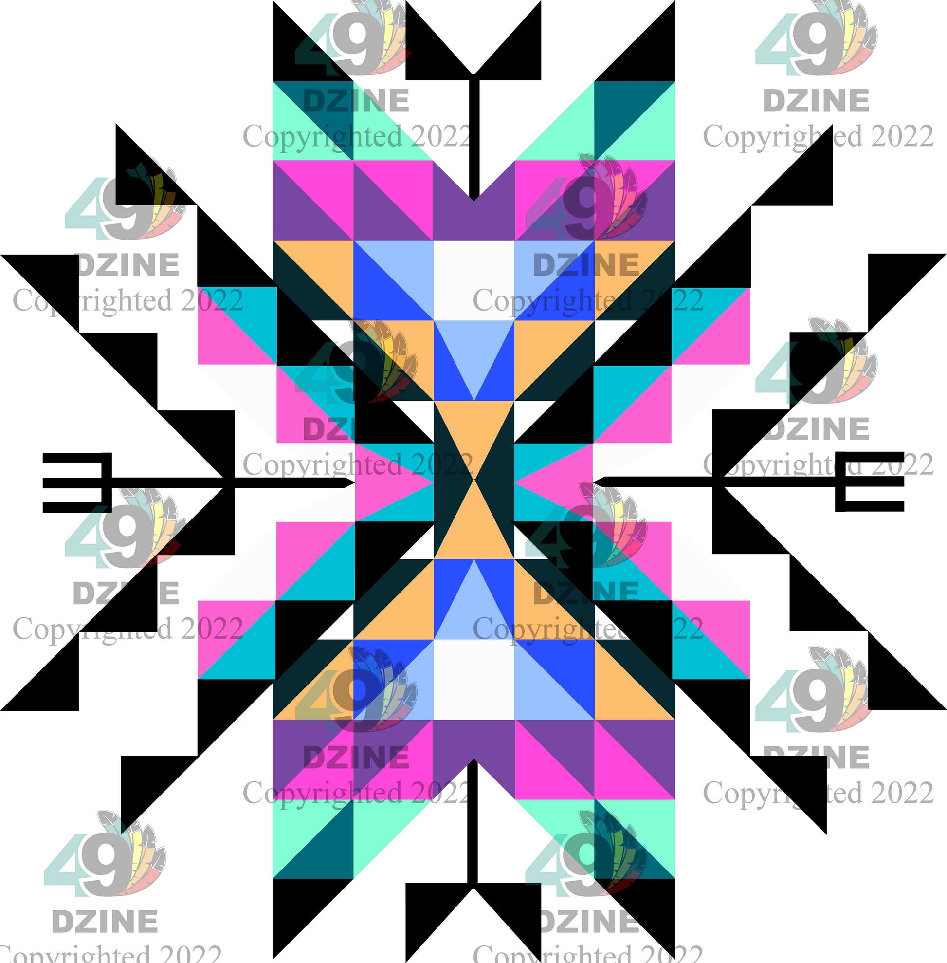 6-inch Geometric Transfer Medicine Lodge Transfers 49 Dzine Medicine Lodge Black 