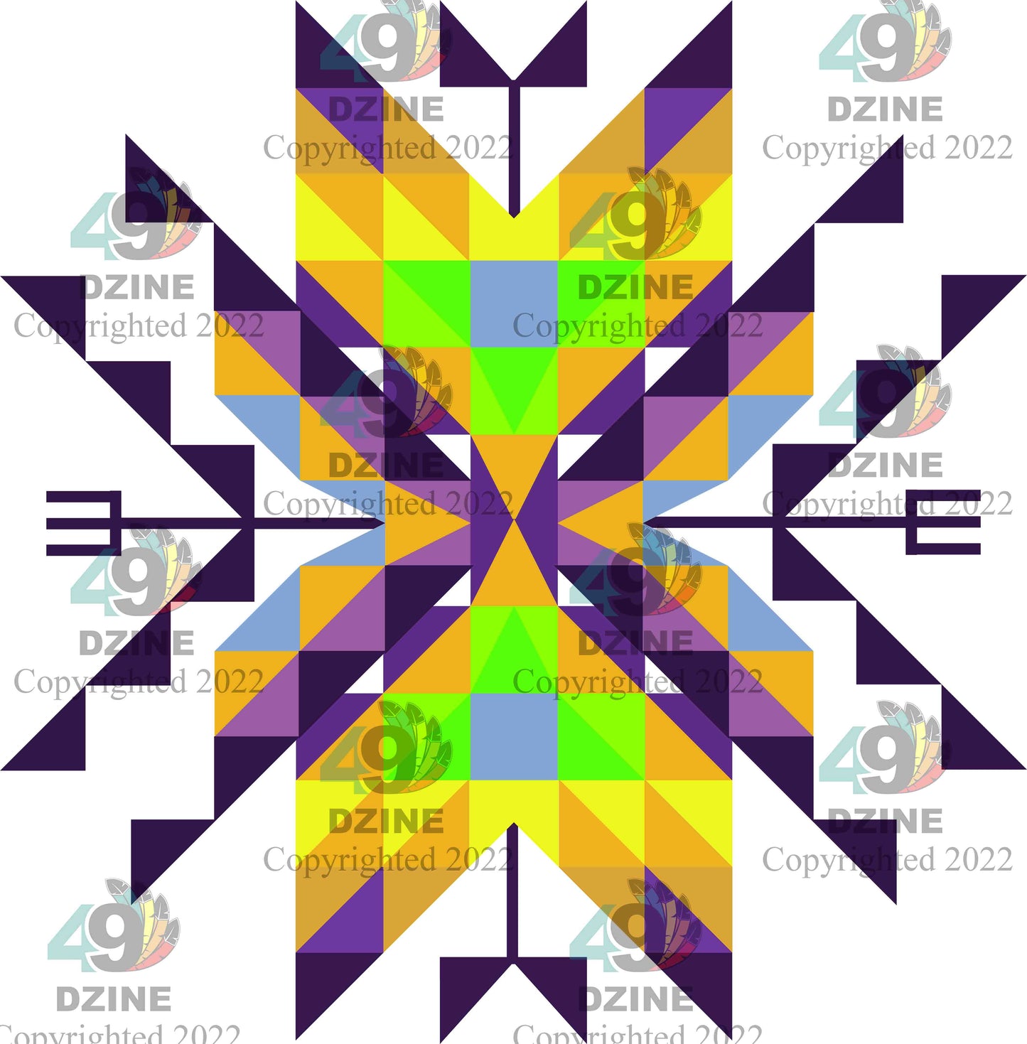 6-inch Geometric Transfer Medicine Lodge Transfers 49 Dzine Medicine Lodge Orange Yellow 