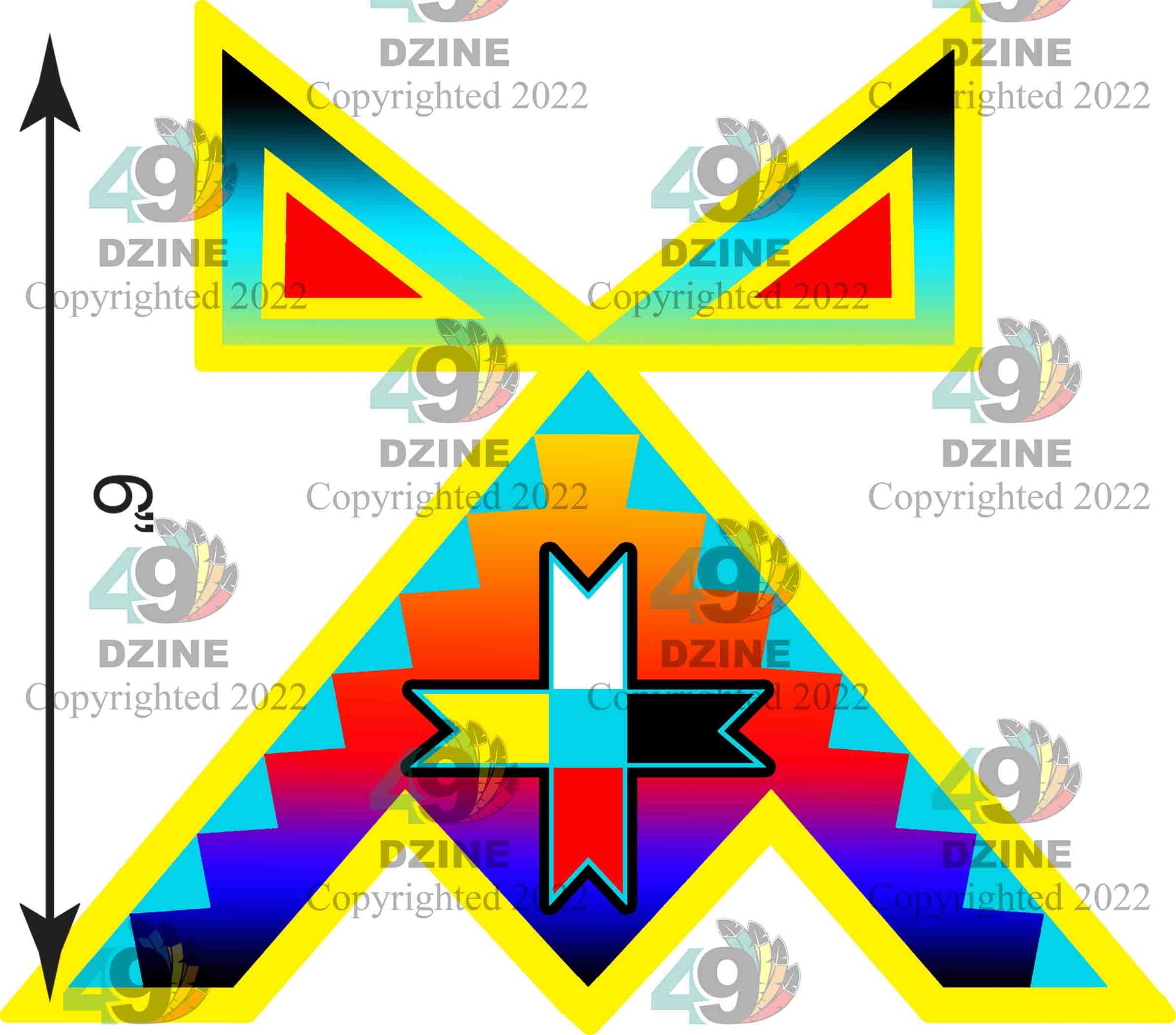 6-inch Geometric Transfer Rainbow Lodge Transfers 49 Dzine 