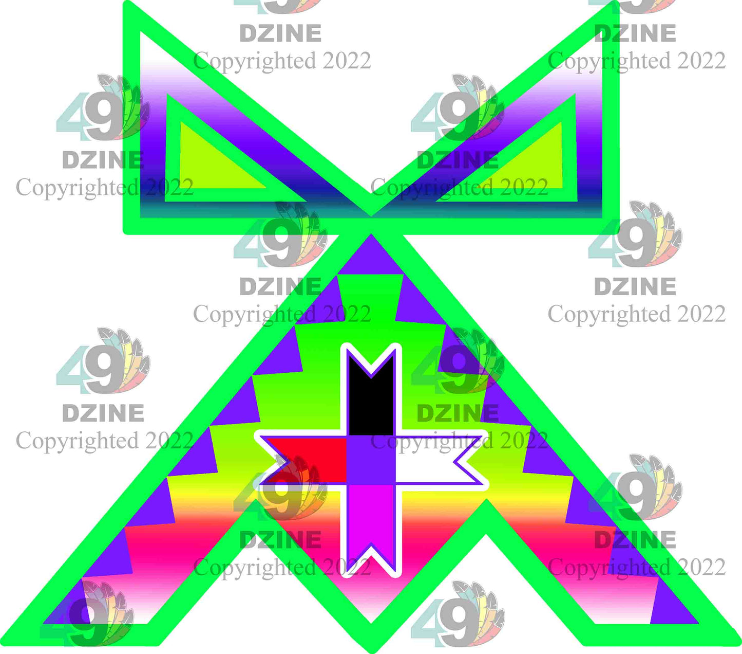 6-inch Geometric Transfer Rainbow Lodge Transfers 49 Dzine Rainbow Lodge VII 