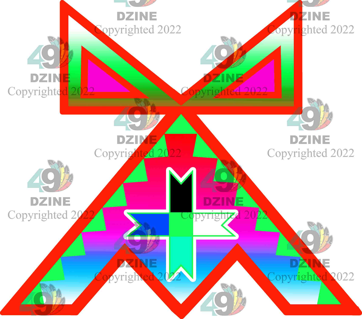 6-inch Geometric Transfer Rainbow Lodge Transfers 49 Dzine Rainbow Lodge VIII 