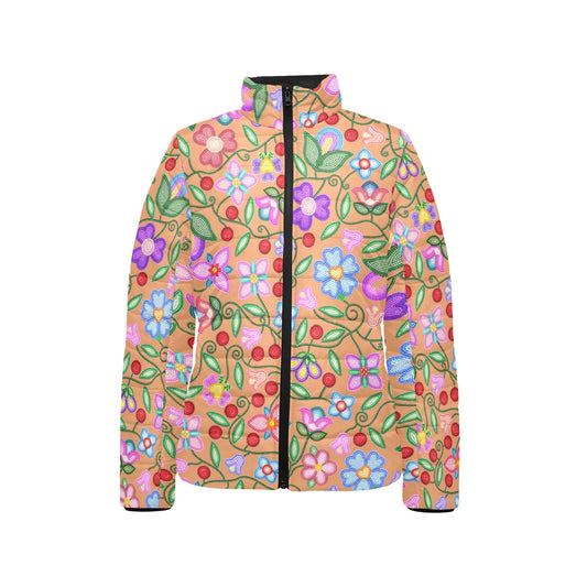 Petal Harmony Terracotta Stand Collar Jacket