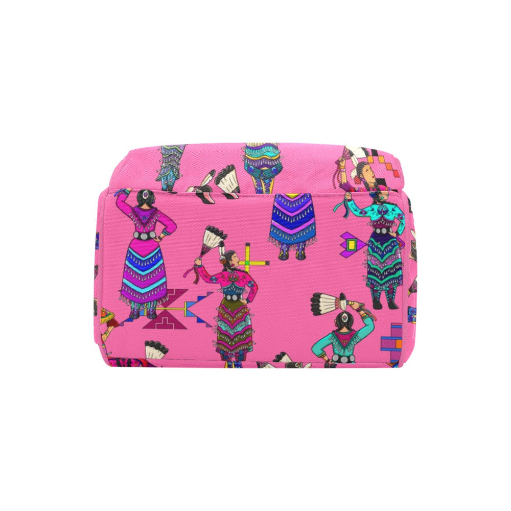 Women's Jingle Dancers Pink Multi-Function Diaper Backpack