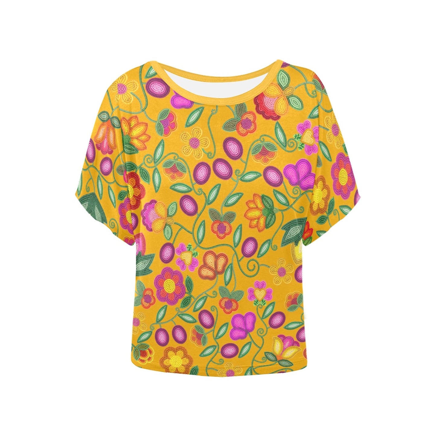 Boreal Bounty Yellow Batwing Blouse