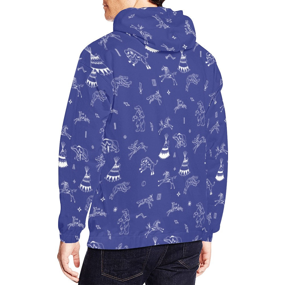 Ledger Dabbles Blue Hoodie for Men