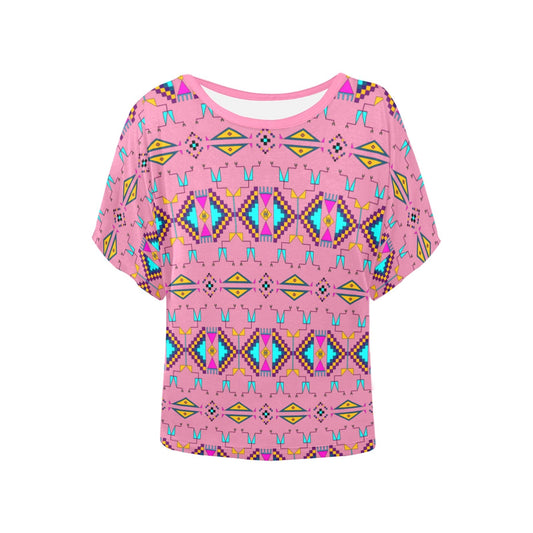 Rite of Passage Pink Women's Batwing-Sleeved Blouse T shirt