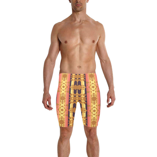 Infinite Sunset Men's Knee Length Swimming Trunks