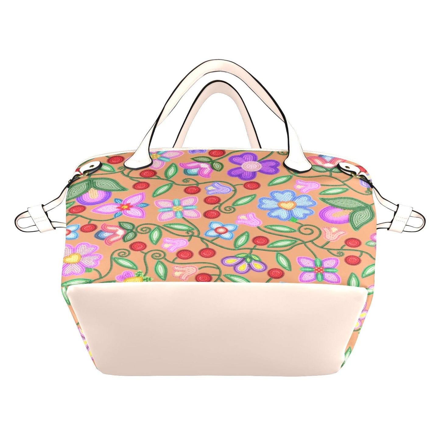 Petal Harmony Terracotta Clover Canvas Tote