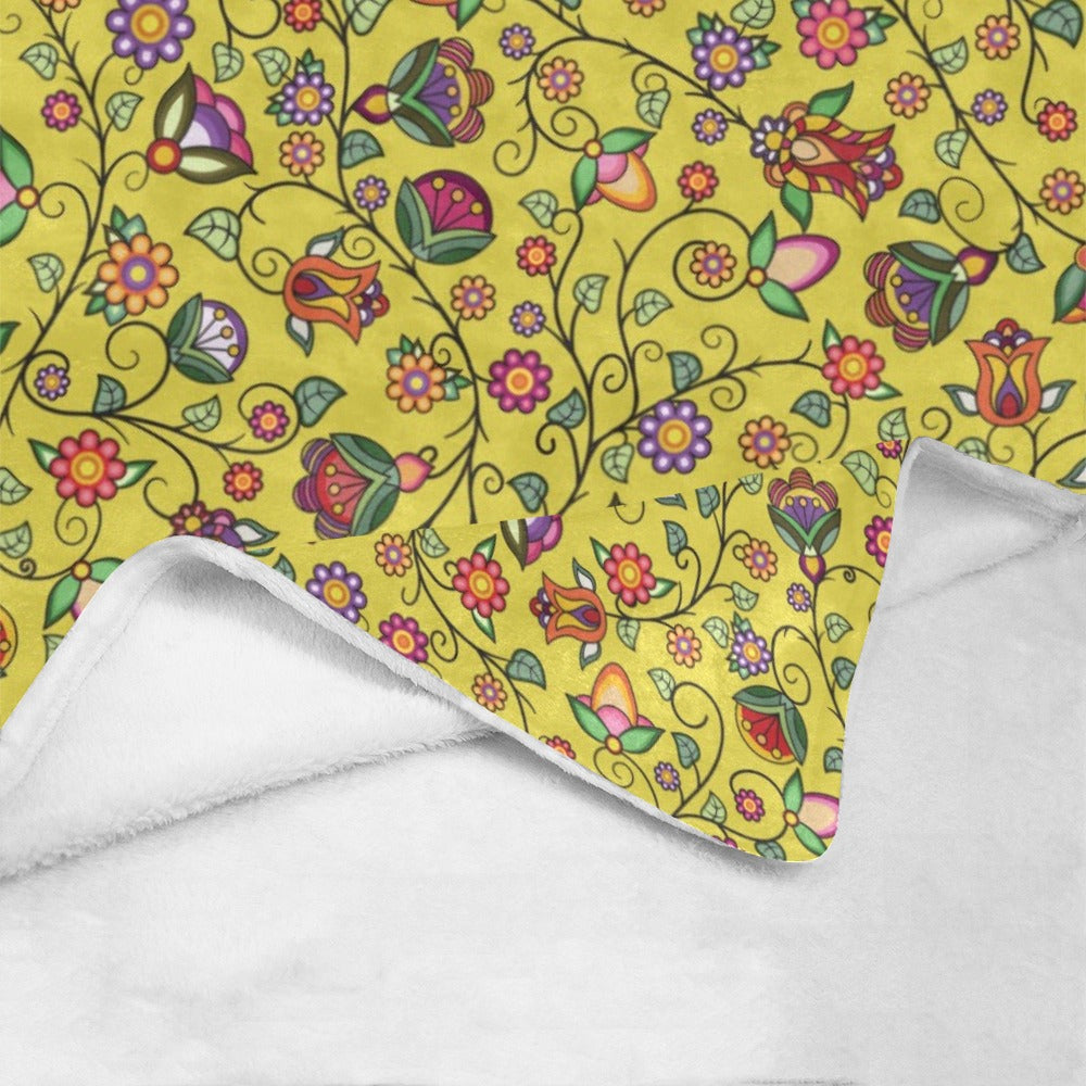 Heartbeat Petals Yellow X-Large Micro Fleece Blanket