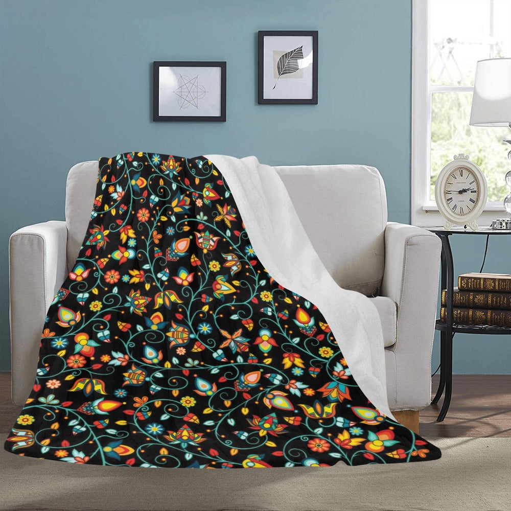 Thorny Path Black X-Large Micro Fleece Blanket