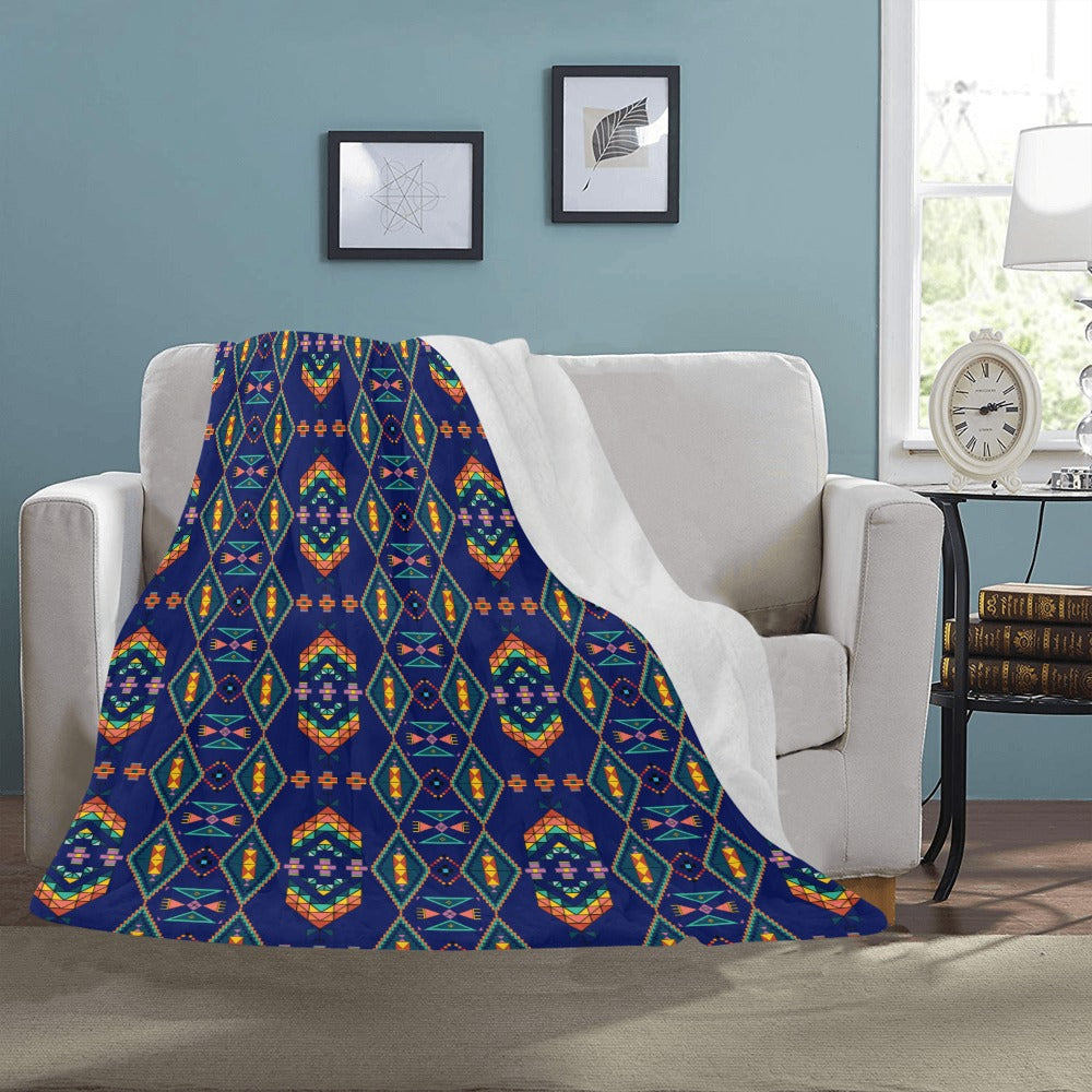 Travois Tipi Blue Ultra-Soft Micro Fleece Blanket 50"x60"
