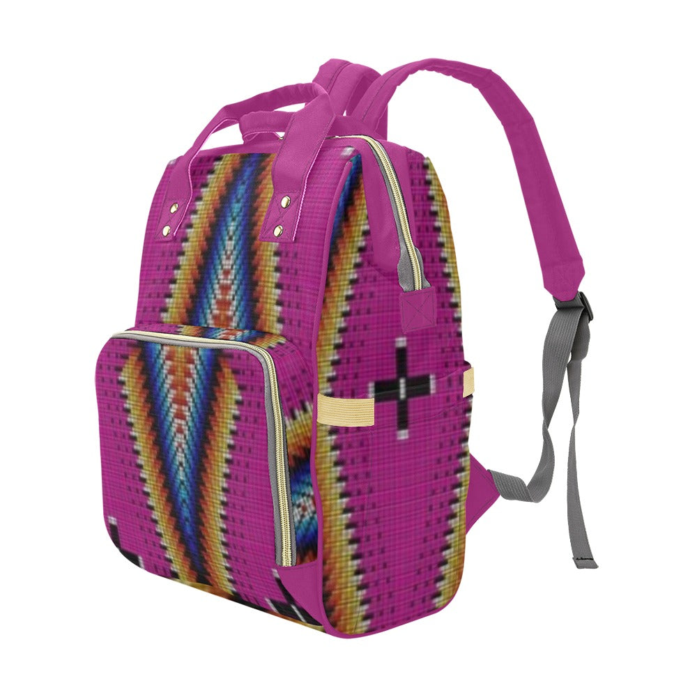 Diamond in the Bluff Pink Multi-Function Diaper Backpack/Diaper Bag