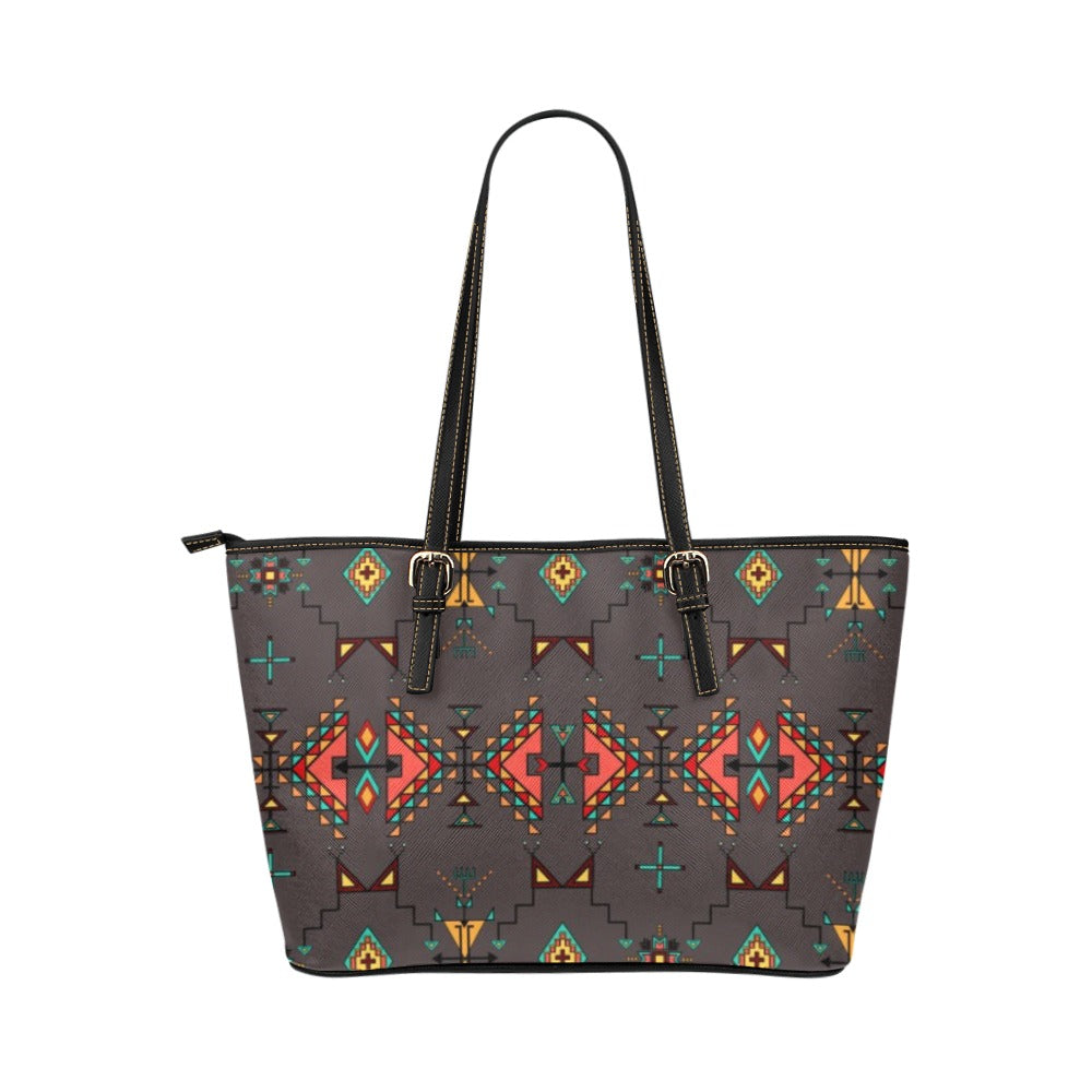 Thunder Flight Gray Leather Tote