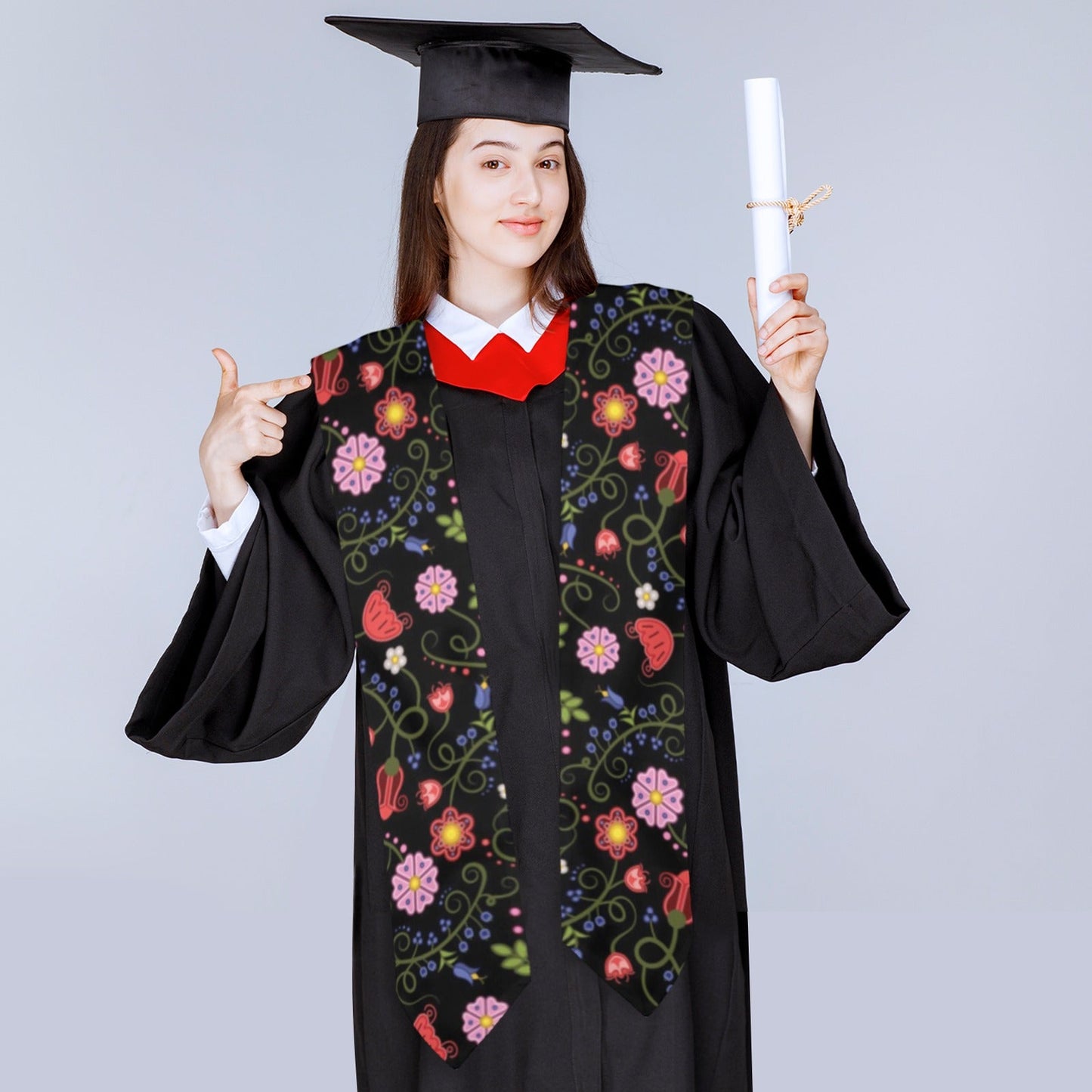 Nipin Blossom Midnight Graduation Stole