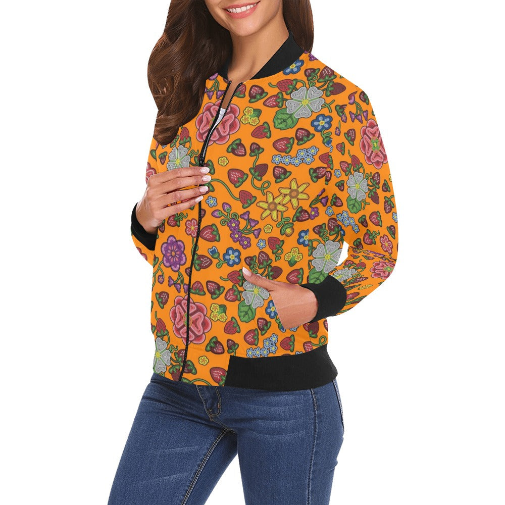 Berry Pop Carrot Bomber Jacket for Women