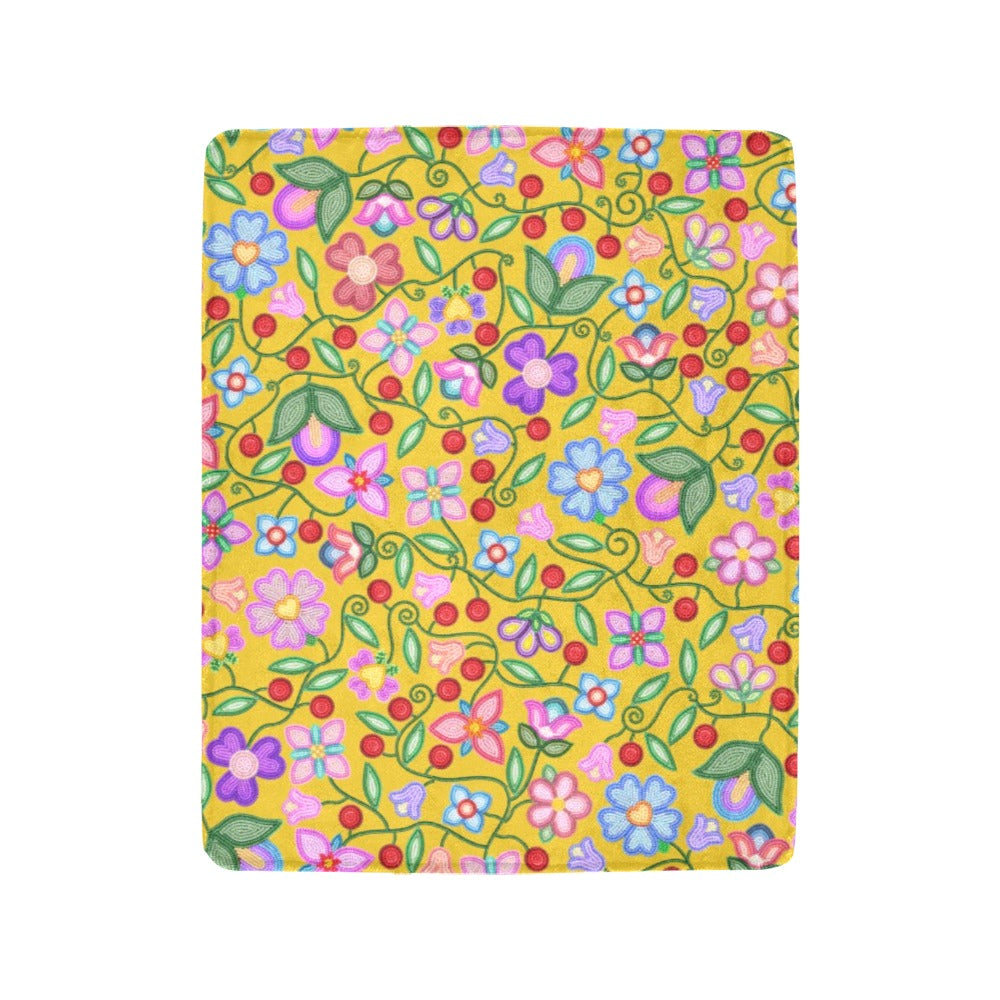 Petal Harmony Ochre Small Micro Fleece Blanket