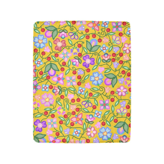 Petal Harmony Ochre Ultra-Soft Micro Fleece Blanket 40"x50"