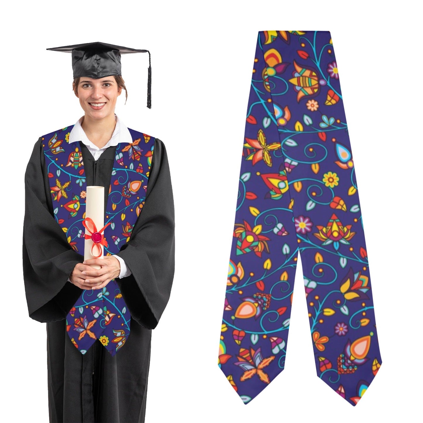 Thorny Path Blue Graduation Stole
