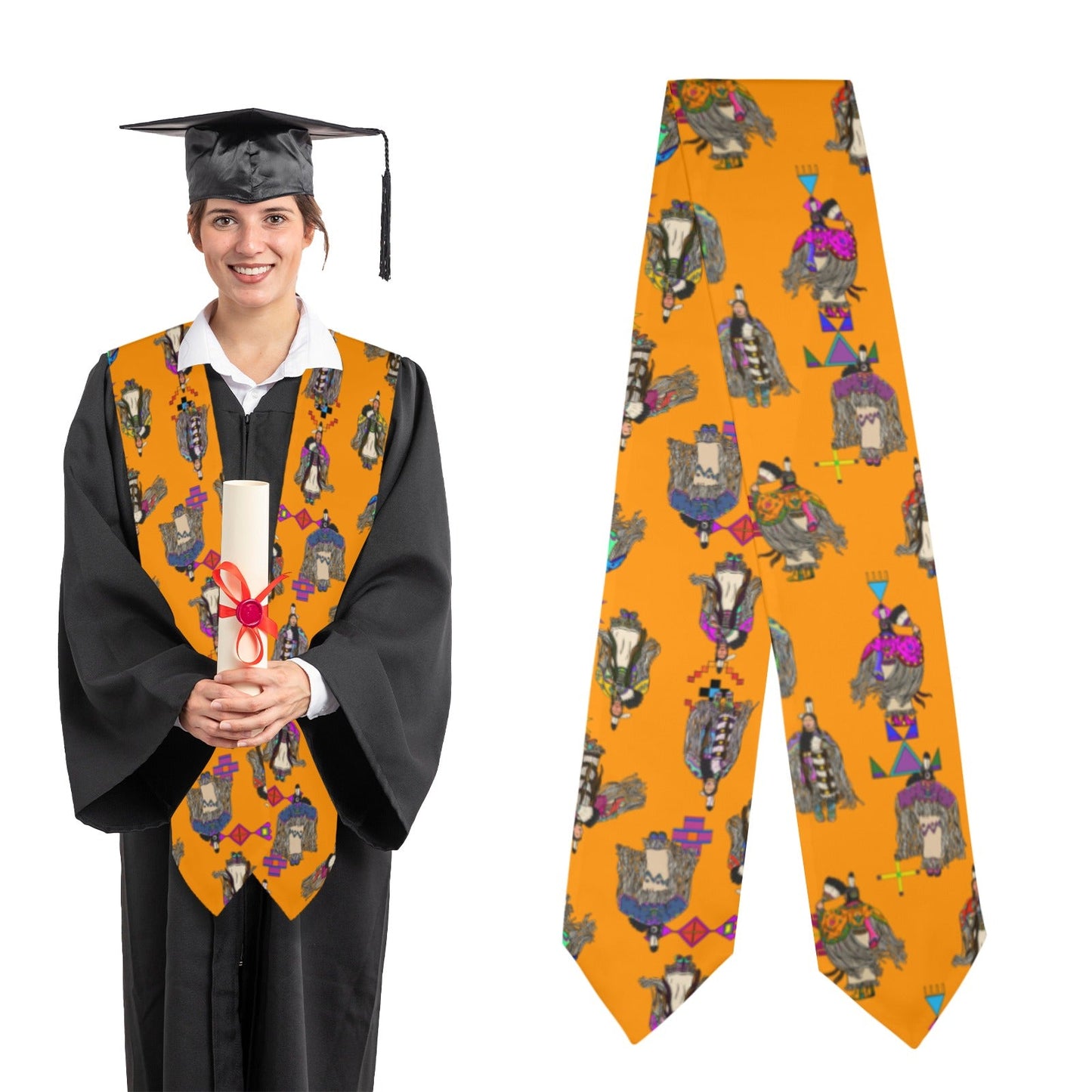 Women's Tradish Dancers Orange Graduation Stole