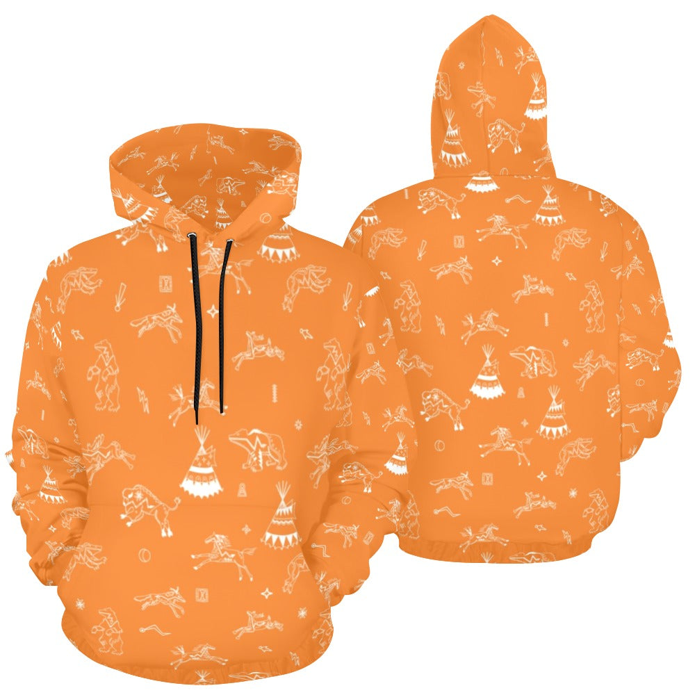 Ledger Dabbles Orange Hoodie for Men