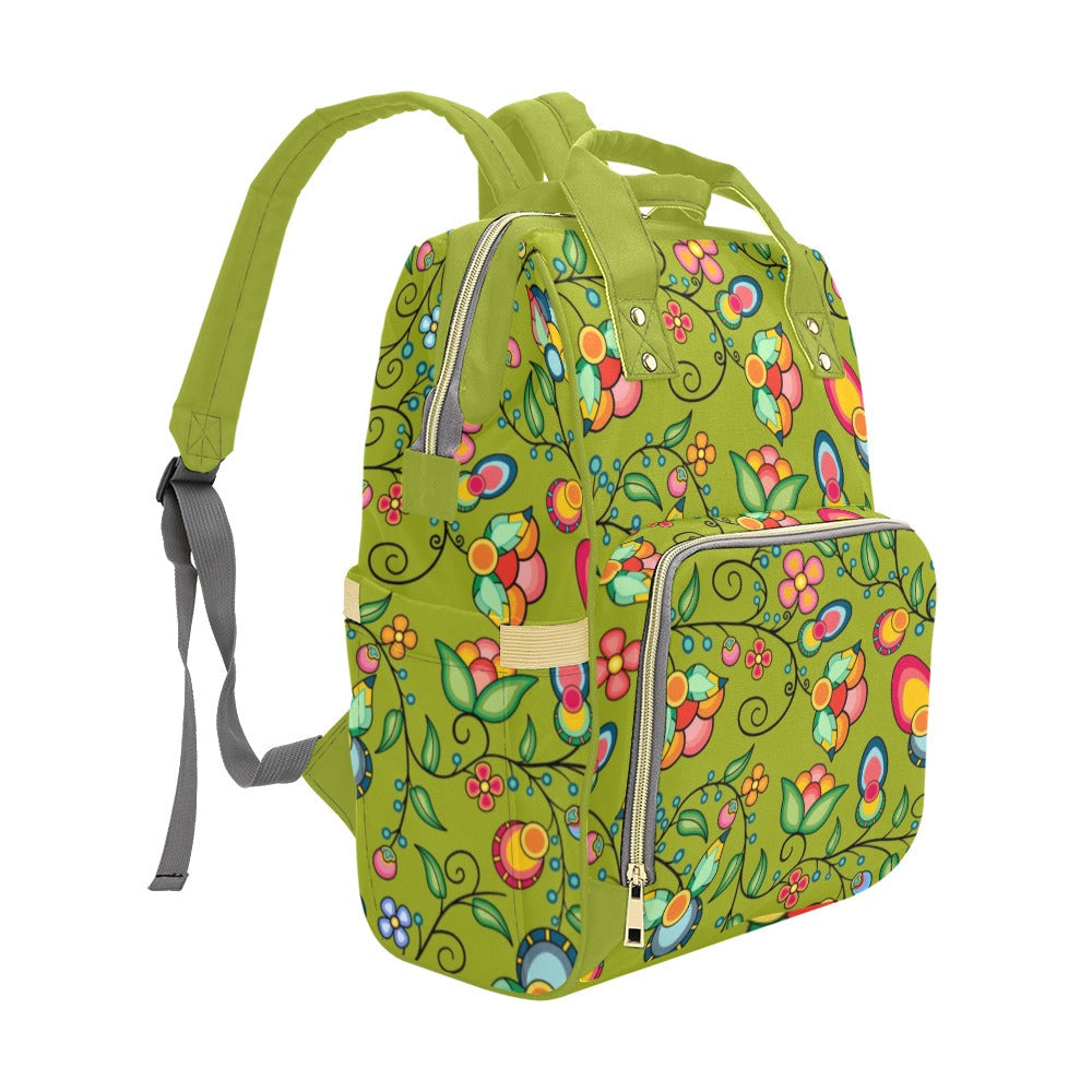 Floral Bounty Sweetgrass Multi-Function Diaper Backpack