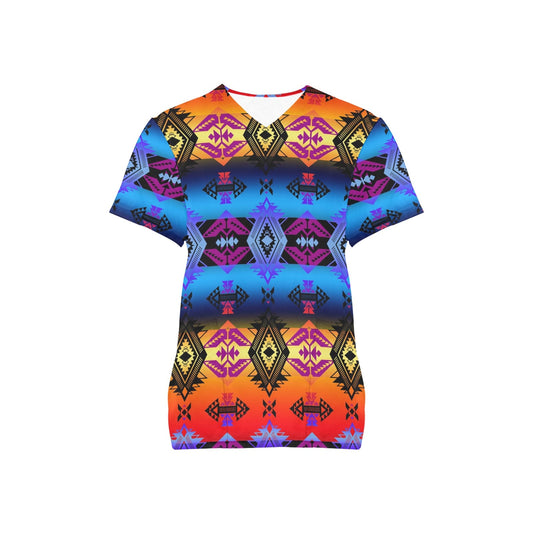 Sovereign Nation Sunset Scrub Top