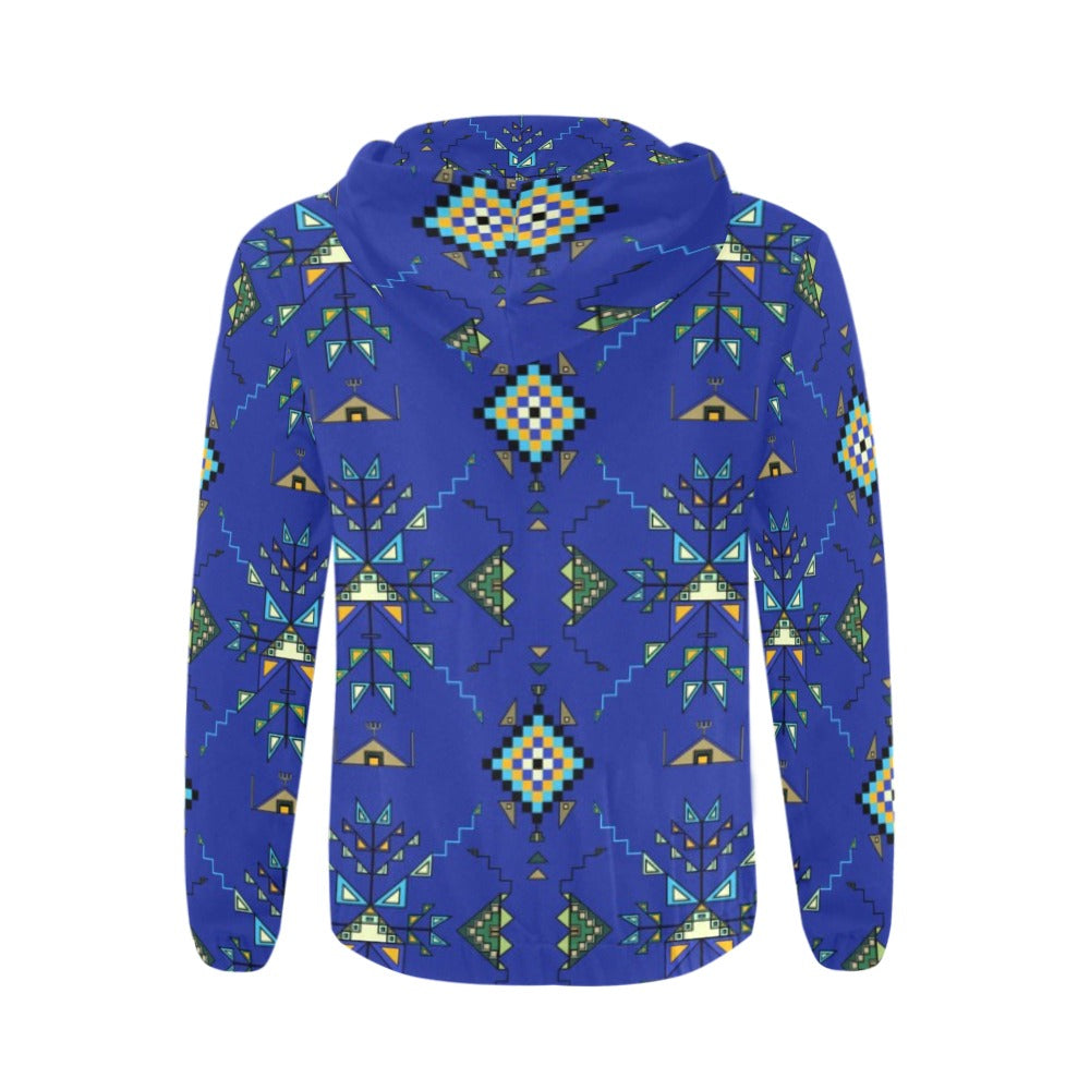 Bear Shield Dark Blue Zip Hoodie