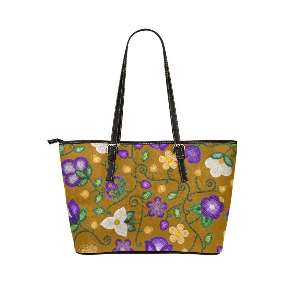 Midnight Moss Bloom Toffee Leather Tote