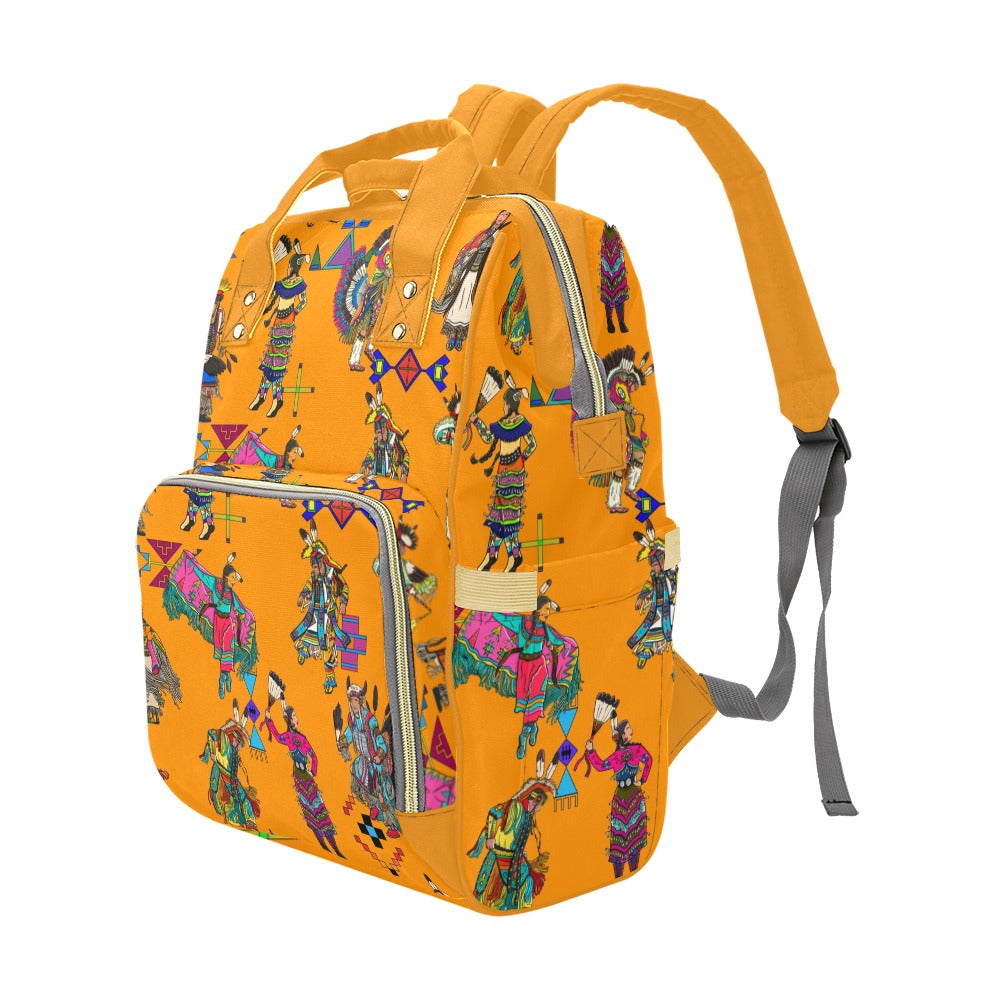 Grand Entry Dancers Orange Multi-Function Diaper Backpack