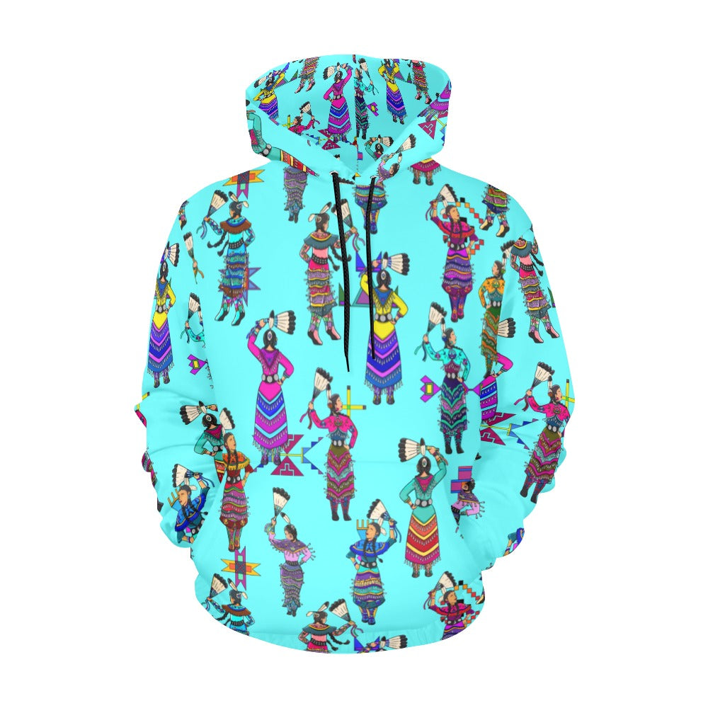Women's Jingle Dancers Turquoise Hoodie for Men
