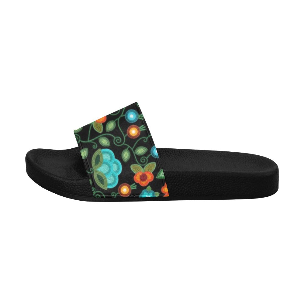 Prairie Fire Petals Black Men's Slide Sandals