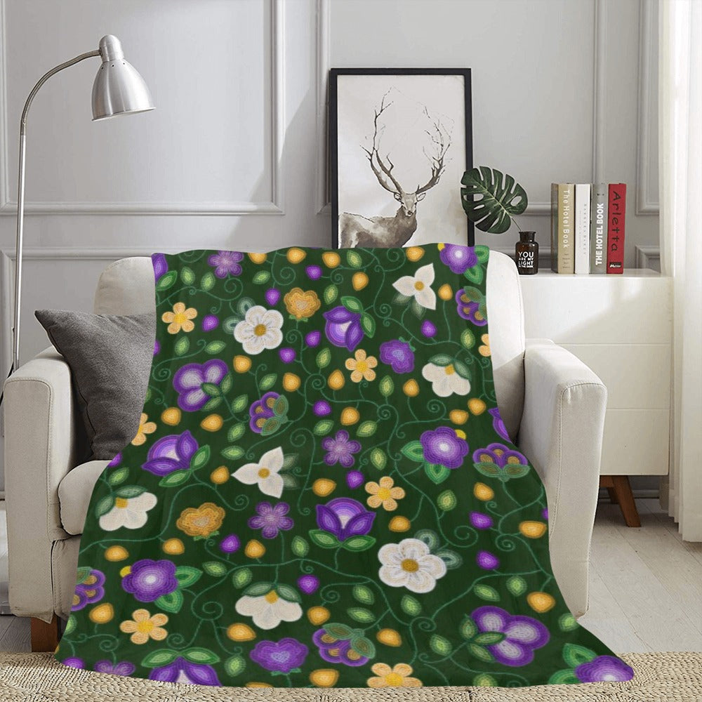 Midnight Moss Bloom Forest X-Large Micro Fleece Blanket