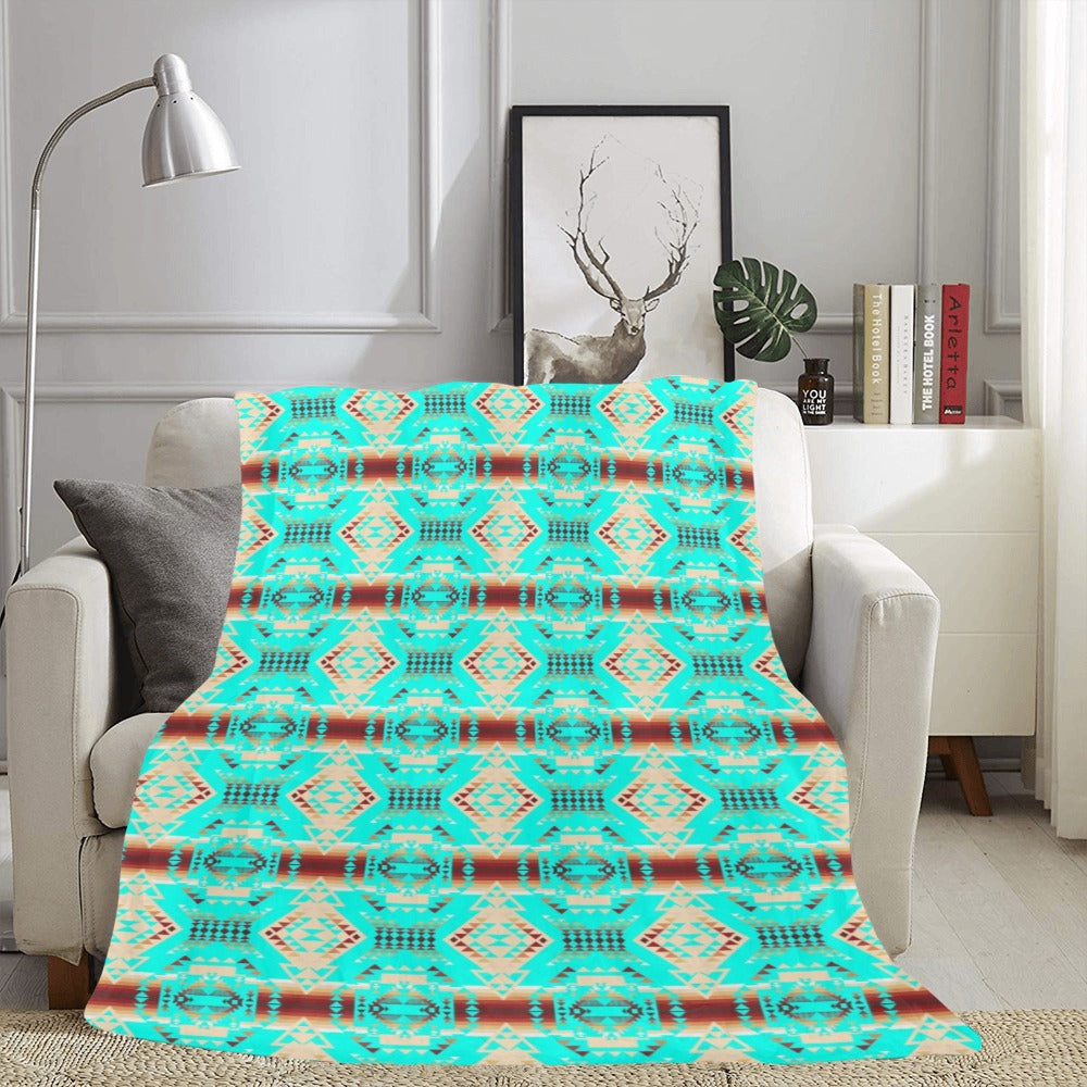 Gathering Earth Turquoise X-Large Micro Fleece Blanket