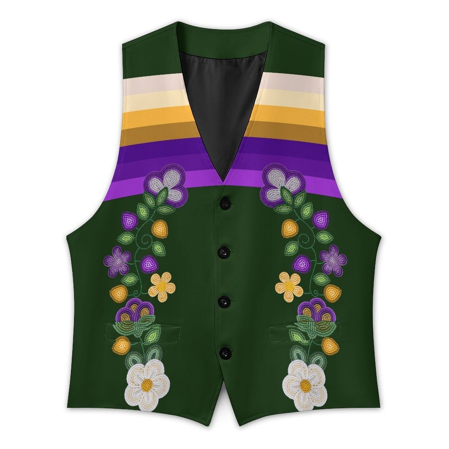 Midnight Moss Bloom Men's Sleeveless Suit Vest